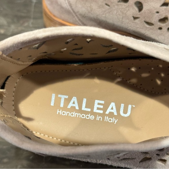 Italeau Floral Laser Cut Out Suede Booties - Picture 9 of 13